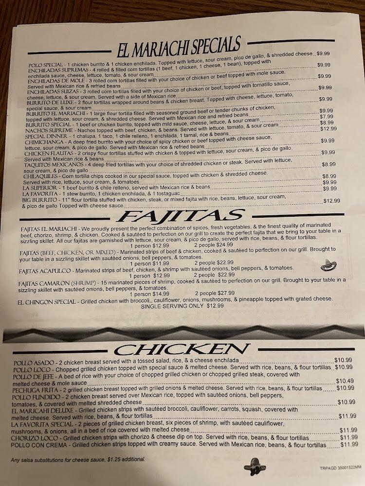 El Mariachi Mexican Restaurant Menu image 4